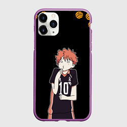 Чехол iPhone 11 Pro матовый ХИНАТА ВОЛЕЙБОЛ!!, цвет: 3D-фиолетовый