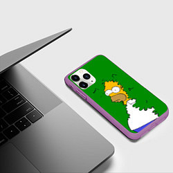 Чехол iPhone 11 Pro матовый Мем с Гомером, цвет: 3D-фиолетовый — фото 2