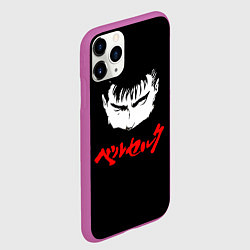 Чехол iPhone 11 Pro матовый Берсерк красная надпись, цвет: 3D-фиолетовый — фото 2