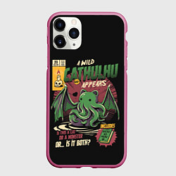 Чехол iPhone 11 Pro матовый Кот Ктулху, цвет: 3D-малиновый