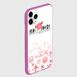 Чехол iPhone 11 Pro матовый One Piece резиновый Луффи, цвет: 3D-фиолетовый — фото 2