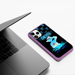 Чехол iPhone 11 Pro матовый Луффи Пираты Соломенной Шляпы, цвет: 3D-фиолетовый — фото 2