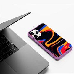 Чехол iPhone 11 Pro матовый Color Mix, цвет: 3D-фиолетовый — фото 2