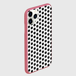 Чехол iPhone 11 Pro матовый Текстура мяча, цвет: 3D-малиновый — фото 2