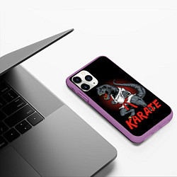 Чехол iPhone 11 Pro матовый KARATE T-REX, цвет: 3D-фиолетовый — фото 2