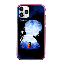 Чехол iPhone 11 Pro матовый Винсмок Санджи One Piece, цвет: 3D-малиновый