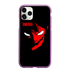 Чехол iPhone 11 Pro матовый Взгляд Луффи One Piece, цвет: 3D-фиолетовый