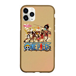 Чехол iPhone 11 Pro матовый Пираты Соломенной Шляпы One Piece, цвет: 3D-коричневый
