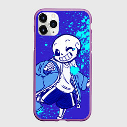 Чехол iPhone 11 Pro матовый UNDERTALE SANS BLUE, цвет: 3D-фиолетовый