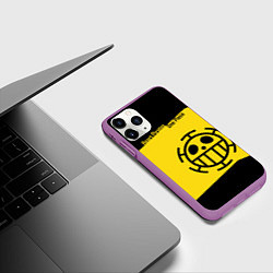 Чехол iPhone 11 Pro матовый Пираты Сердца One Piece, цвет: 3D-фиолетовый — фото 2