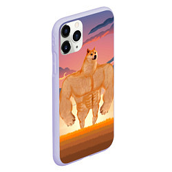 Чехол iPhone 11 Pro матовый Мем собака качок DOGE, цвет: 3D-светло-сиреневый — фото 2