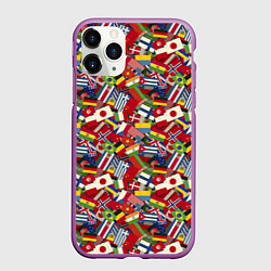 Чехол iPhone 11 Pro матовый Страны Мира, цвет: 3D-фиолетовый