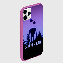 Чехол iPhone 11 Pro матовый СИРЕНОГОЛОВЫЙ ГЛИТЧ, цвет: 3D-фиолетовый — фото 2