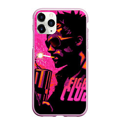 Чехол iPhone 11 Pro матовый Тайлер Дёрден с динамитом, цвет: 3D-розовый