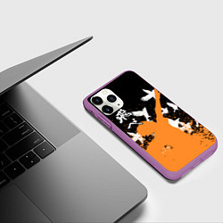 Чехол iPhone 11 Pro матовый Волейбол - Вороны, цвет: 3D-фиолетовый — фото 2