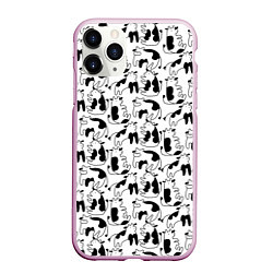 Чехол iPhone 11 Pro матовый Коровы, цвет: 3D-розовый