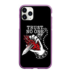 Чехол iPhone 11 Pro матовый TRUST NO ONE, цвет: 3D-фиолетовый