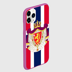 Чехол iPhone 11 Pro матовый Норвегия Флаг и герб Норвегии, цвет: 3D-фиолетовый — фото 2