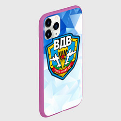 Чехол iPhone 11 Pro матовый День ВДВ, значок, цвет: 3D-фиолетовый — фото 2