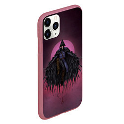 Чехол iPhone 11 Pro матовый Ворон охотник, цвет: 3D-малиновый — фото 2