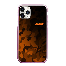 Чехол iPhone 11 Pro матовый KTM КТМ CAMO RACING, цвет: 3D-розовый