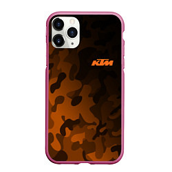 Чехол iPhone 11 Pro матовый KTM КТМ CAMO RACING, цвет: 3D-малиновый
