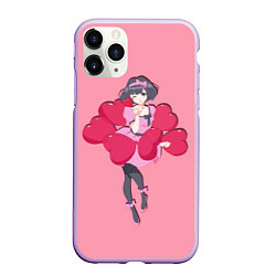 Чехол iPhone 11 Pro матовый Аниме Девушка Любовь, цвет: 3D-сиреневый