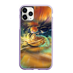 Чехол iPhone 11 Pro матовый ZENITSU ЗЕНИТСУ DEMON SLAYER Z, цвет: 3D-светло-сиреневый
