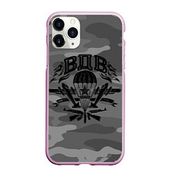 Чехол iPhone 11 Pro матовый Воздушно десантные войска, цвет: 3D-розовый