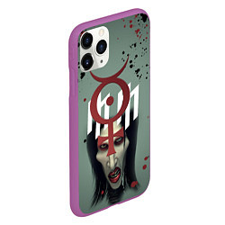 Чехол iPhone 11 Pro матовый Marilyn Manson Мерилин Мэнсон Z, цвет: 3D-фиолетовый — фото 2