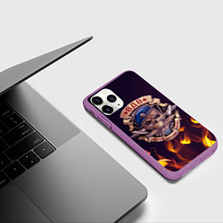 Чехол iPhone 11 Pro матовый ВДВ никто кроме нас, цвет: 3D-фиолетовый — фото 2