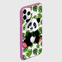 Чехол iPhone 11 Pro матовый Милая Панда Летняя, цвет: 3D-фиолетовый — фото 2