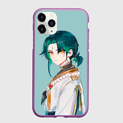 Чехол iPhone 11 Pro матовый Xiao Genshin Impact, цвет: 3D-фиолетовый