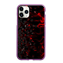 Чехол iPhone 11 Pro матовый 3Д Разлом 3D Плиты и огонь, цвет: 3D-фиолетовый