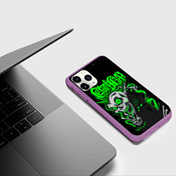 Чехол iPhone 11 Pro матовый Сектор Газа кислотно зеленый, цвет: 3D-фиолетовый — фото 2