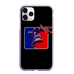 Чехол iPhone 11 Pro матовый Logo LB, цвет: 3D-светло-сиреневый