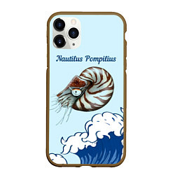 Чехол iPhone 11 Pro матовый Nautilus Pompilius океан, цвет: 3D-коричневый