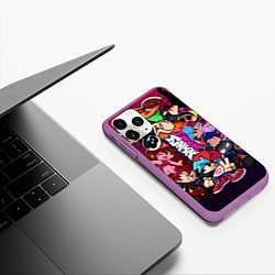 Чехол iPhone 11 Pro матовый ВСЕ ПЕРСОНАЖИ ИЗ ИГРЫ, цвет: 3D-фиолетовый — фото 2