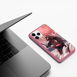 Чехол iPhone 11 Pro матовый Ghost of Tsushim Призрак Цусимы Z, цвет: 3D-малиновый — фото 2