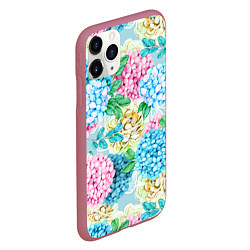 Чехол iPhone 11 Pro матовый Гортензия в сказочном саду, цвет: 3D-малиновый — фото 2