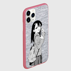 Чехол iPhone 11 Pro матовый Нагаторо-сан с рюкзаком, цвет: 3D-малиновый — фото 2