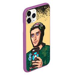 Чехол iPhone 11 Pro матовый Джаред Лето Jared Leto Z, цвет: 3D-фиолетовый — фото 2