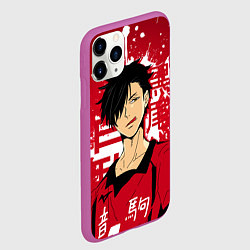 Чехол iPhone 11 Pro матовый Куроо Тецуро, Haikyuu!!,, цвет: 3D-фиолетовый — фото 2