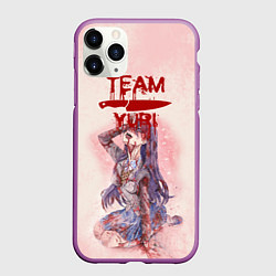 Чехол iPhone 11 Pro матовый Team Yuri Доки Доки спини, цвет: 3D-фиолетовый