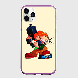 Чехол iPhone 11 Pro матовый Пико с оружием, цвет: 3D-фиолетовый