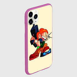 Чехол iPhone 11 Pro матовый Пико с оружием, цвет: 3D-фиолетовый — фото 2