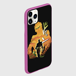 Чехол iPhone 11 Pro матовый Дио Брандо, цвет: 3D-фиолетовый — фото 2