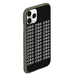 Чехол iPhone 11 Pro матовый Ora Ora JoJo, цвет: 3D-темно-зеленый — фото 2