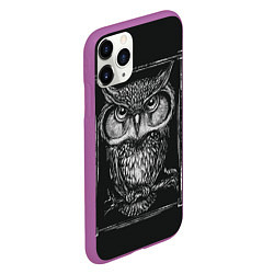 Чехол iPhone 11 Pro матовый Филин, цвет: 3D-фиолетовый — фото 2