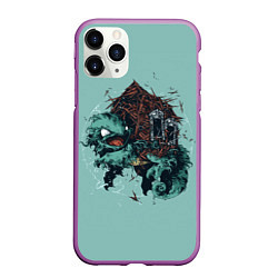 Чехол iPhone 11 Pro матовый Домик Сквиртла, цвет: 3D-фиолетовый
